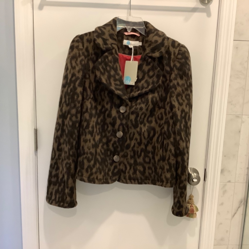 NWT Boden Leopard Print Pea Coat - Picture 2 of 11